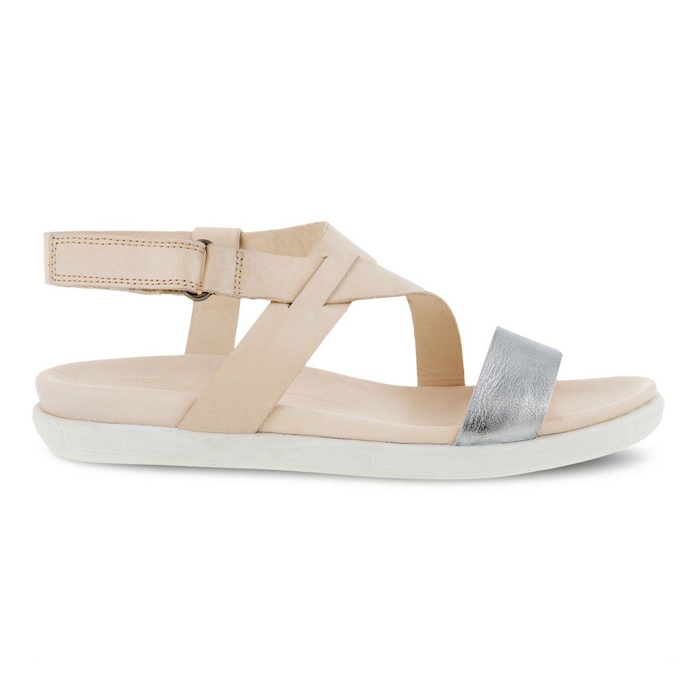 ECCO Womens Sandals Beige - Simpil Flat - FAU-740259